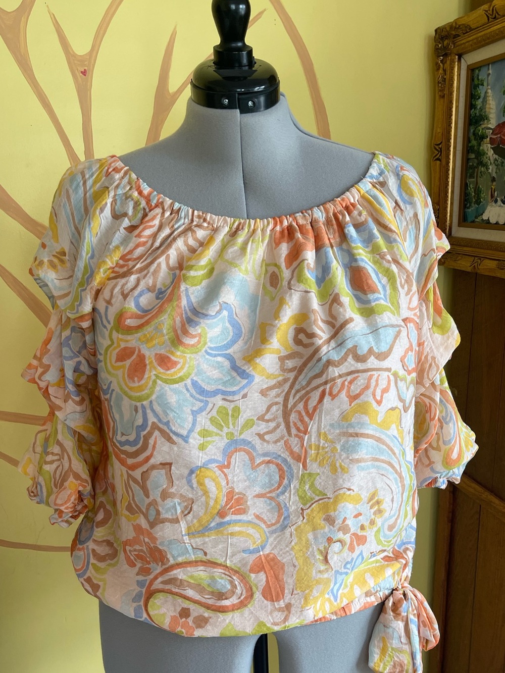 Women’s CeCe Pastel Floral 
  Off-Shoulder Blouse